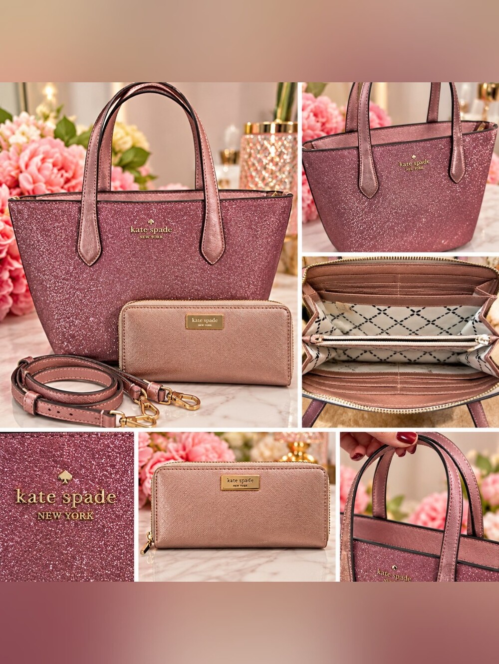 ✨💕 Kate Spade New York Glitter Tote + Wallet Bundle 💕✨